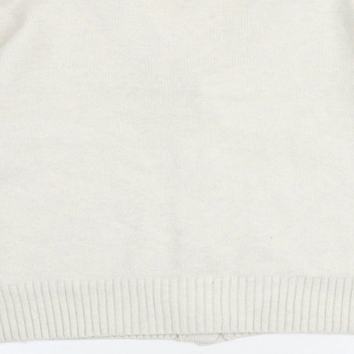 Marks and Spencer Womens Beige V-Neck Polyester Cardigan Jumper Size M
