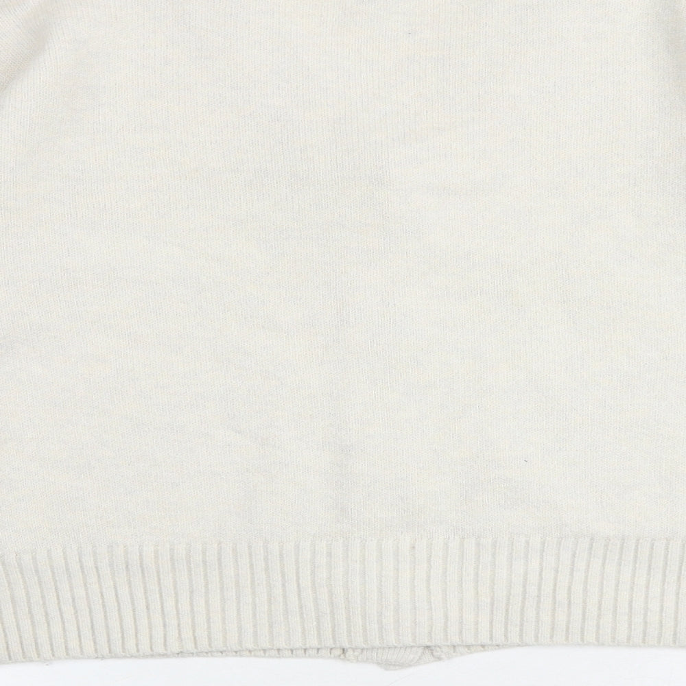 Marks and Spencer Womens Beige V-Neck Polyester Cardigan Jumper Size M