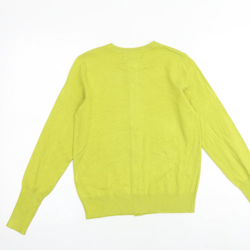 Marks and Spencer Womens Green Round Neck Viscose Cardigan Jumper Size 8