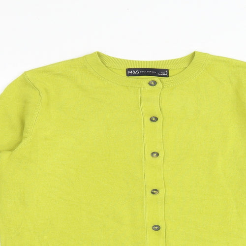 Marks and Spencer Womens Green Round Neck Viscose Cardigan Jumper Size 8