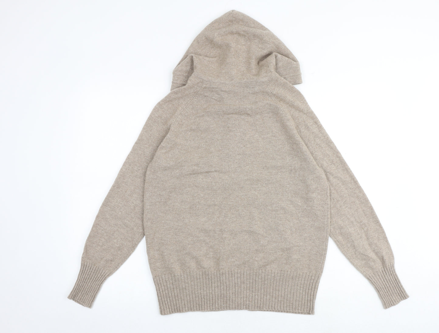 Autograph Womens Brown Round Neck Cashmere Full Zip Jumper Size S