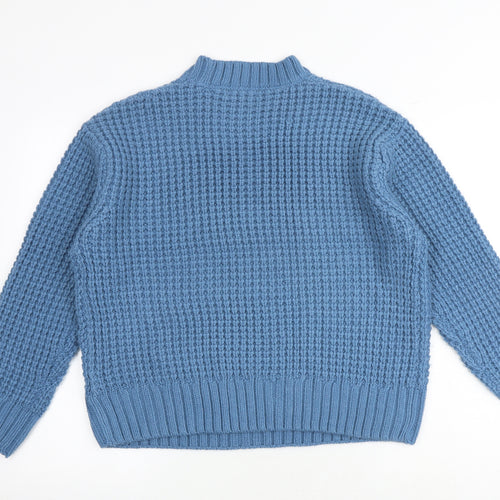 Marks and Spencer Womens Blue Round Neck Acrylic Pullover Jumper Size M