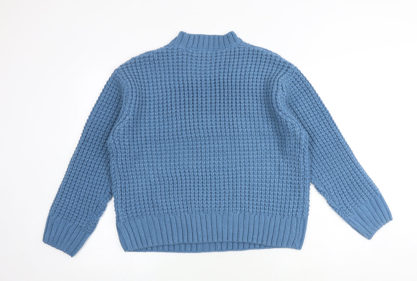 Marks and Spencer Womens Blue Round Neck Acrylic Pullover Jumper Size M