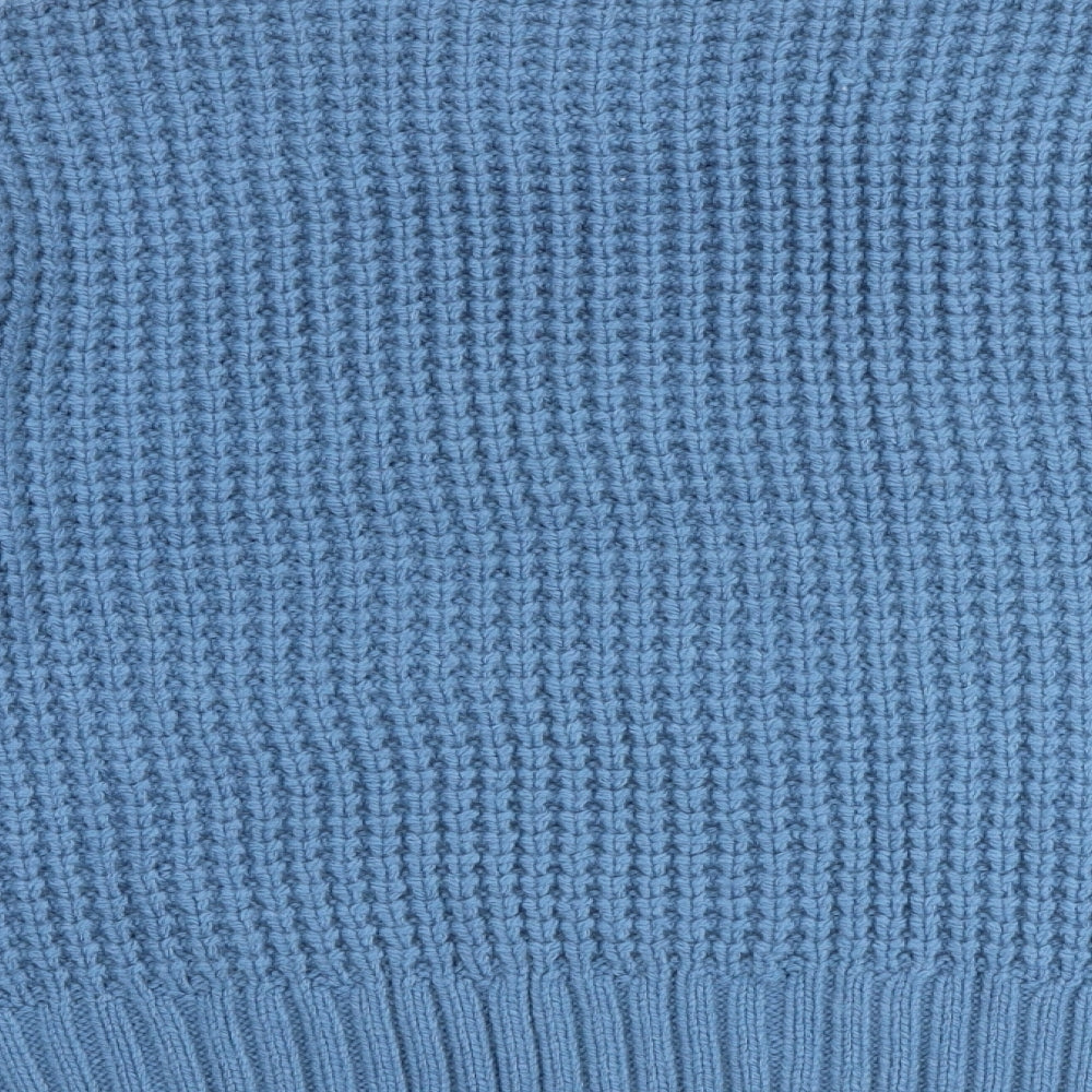 Marks and Spencer Womens Blue Round Neck Acrylic Pullover Jumper Size M