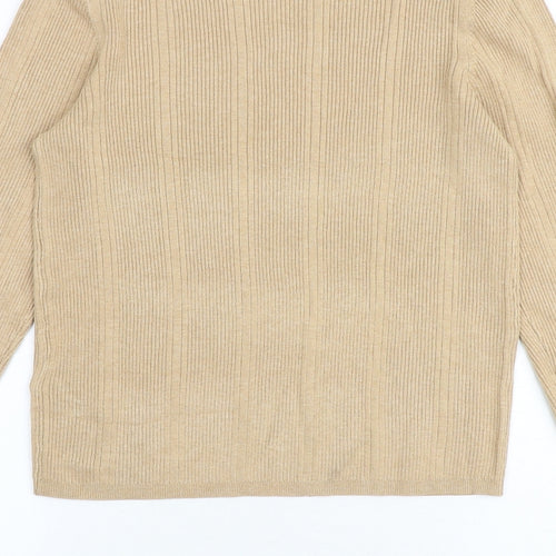 Marks and Spencer Womens Brown Round Neck Viscose Pullover Jumper Size 14