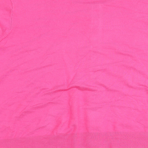 Marks and Spencer Womens Pink Round Neck Viscose Cardigan Jumper Size 20
