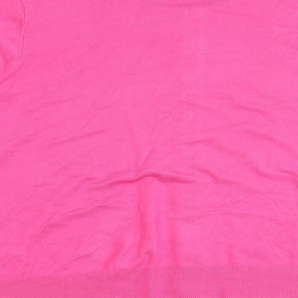 Marks and Spencer Womens Pink Round Neck Viscose Cardigan Jumper Size 20