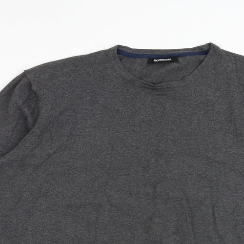 Goodsouls Mens Grey Round Neck Cotton Pullover Jumper Size L Long Sleeve