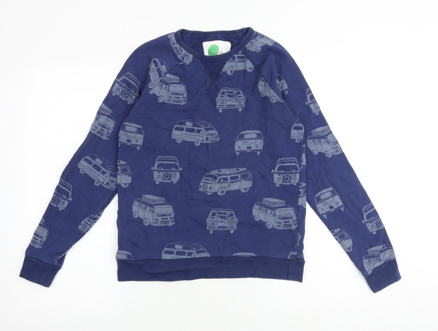 Mini Boden Boys Blue Geometric 100% Cotton Pullover Sweatshirt Size 11-12 Years Pullover - Campervan Print