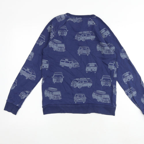 Mini Boden Boys Blue Geometric 100% Cotton Pullover Sweatshirt Size 11-12 Years Pullover - Campervan Print