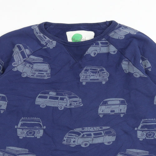 Mini Boden Boys Blue Geometric 100% Cotton Pullover Sweatshirt Size 11-12 Years Pullover - Campervan Print