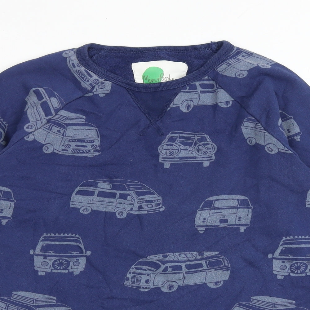 Mini Boden Boys Blue Geometric 100% Cotton Pullover Sweatshirt Size 11-12 Years Pullover - Campervan Print