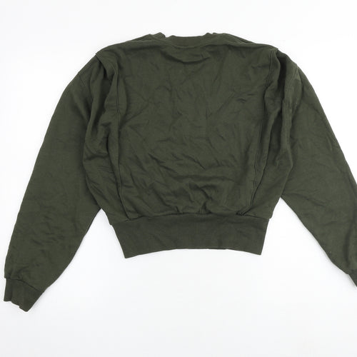 Zara Womens Green Polyester Pullover Sweatshirt Size M Pullover