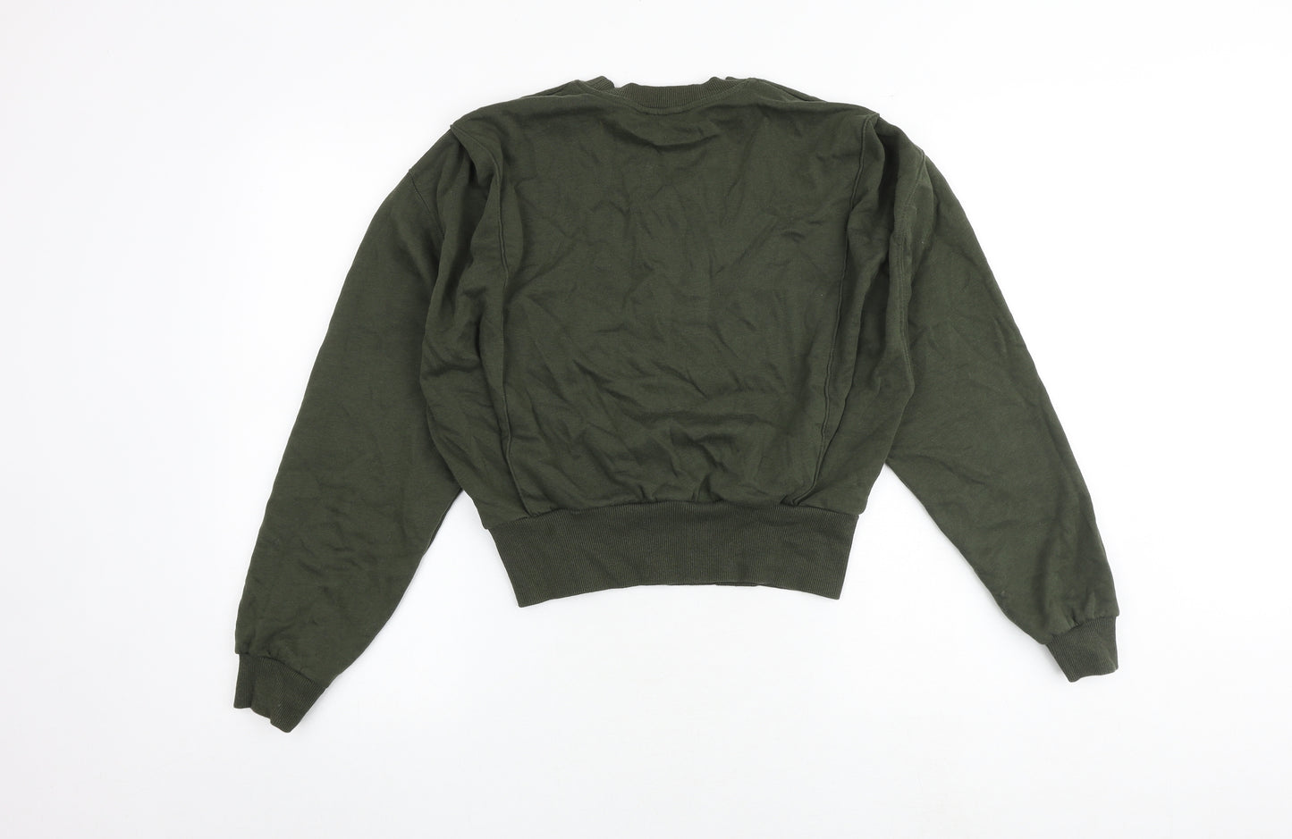 Zara Womens Green Polyester Pullover Sweatshirt Size M Pullover
