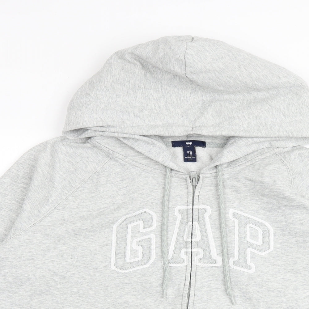 Gap Womens Grey Polyester Full Zip Hoodie Size XL Zip