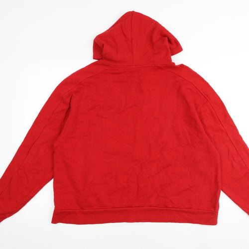 River Island Mens Red Cotton Pullover Hoodie Size L