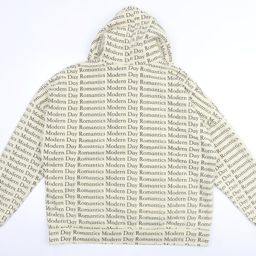 Motel Mens Beige Geometric Cotton Full Zip Hoodie Size S - Modern Day Romantics