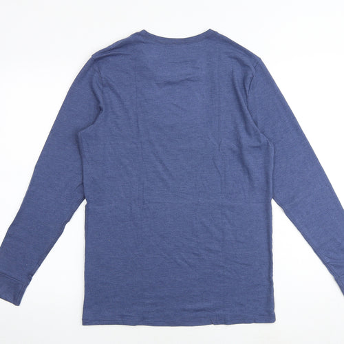 Marks and Spencer Mens Blue Acrylic T-Shirt Size M Round Neck