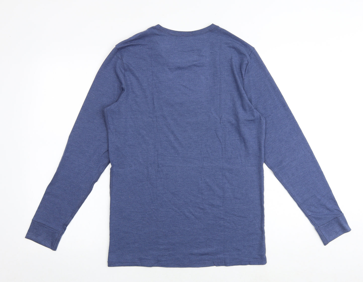 Marks and Spencer Mens Blue Acrylic T-Shirt Size M Round Neck
