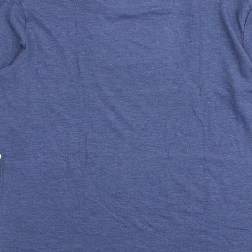 Marks and Spencer Mens Blue Acrylic T-Shirt Size M Round Neck