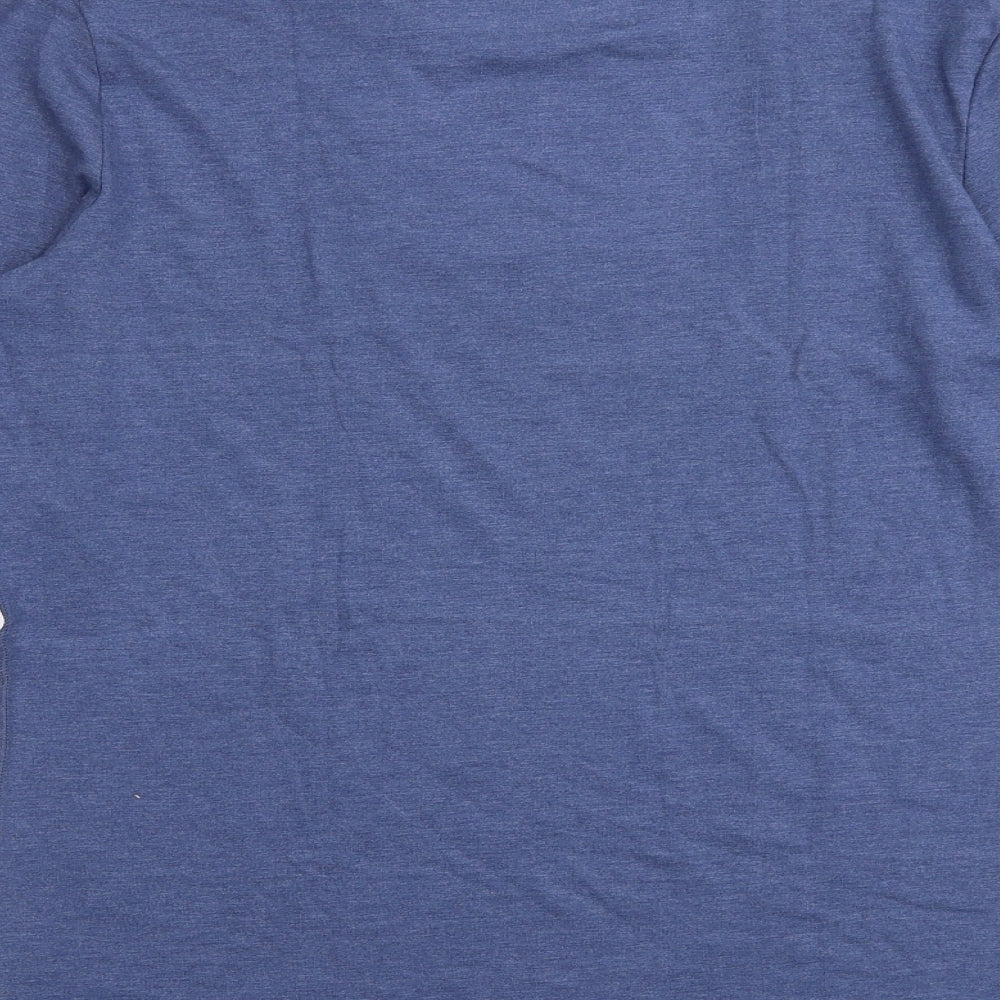 Marks and Spencer Mens Blue Acrylic T-Shirt Size M Round Neck