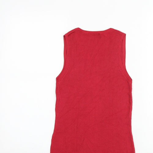 Daniel Hetcher Womens Red Viscose Basic Tank Size M V-Neck