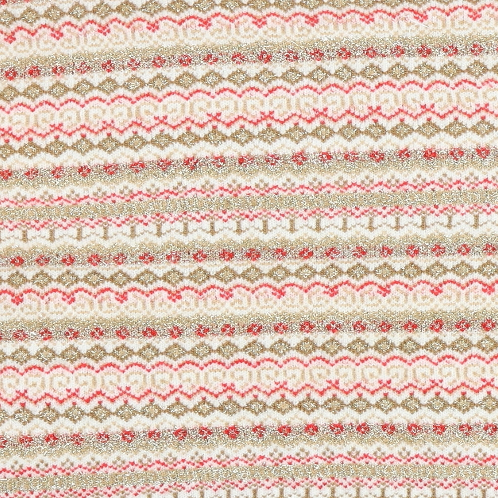 Marks and Spencer Womens Multicoloured Round Neck Geometric Acrylic Pullover Jumper Size L