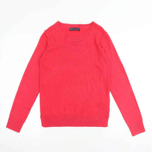 Marks and Spencer Womens Pink Round Neck Acrylic Pullover Jumper Size 6