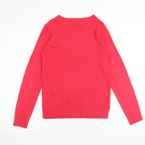 Marks and Spencer Womens Pink Round Neck Acrylic Pullover Jumper Size 6