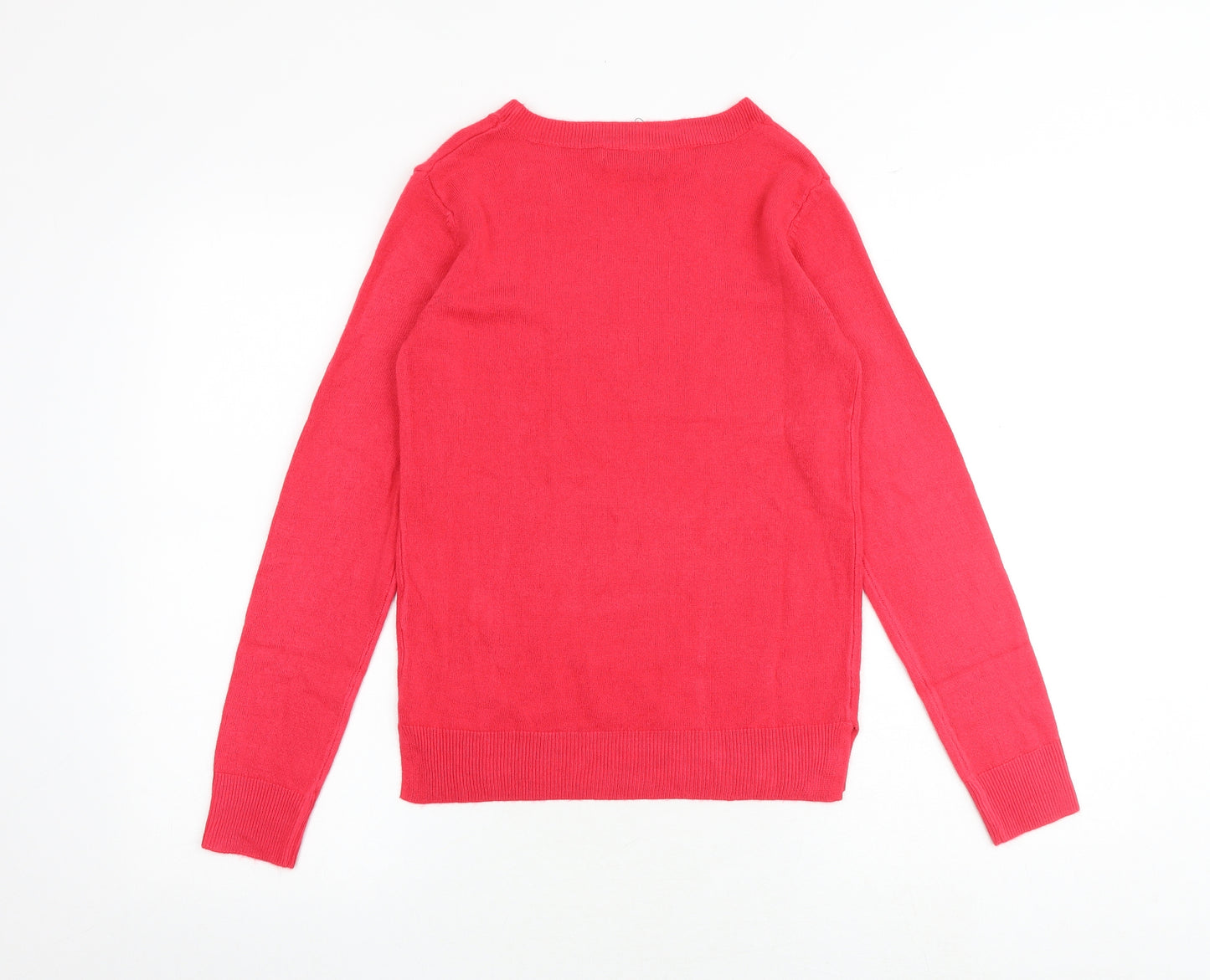 Marks and Spencer Womens Pink Round Neck Acrylic Pullover Jumper Size 6