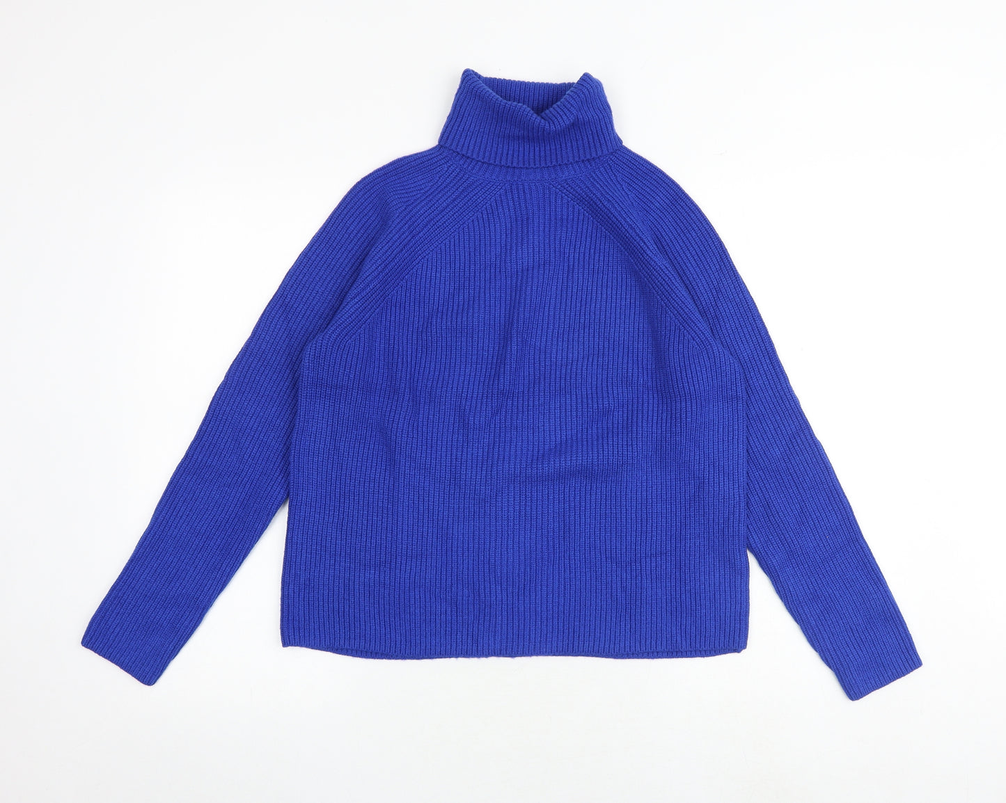 Marks and Spencer Womens Blue Roll Neck Viscose Pullover Jumper Size S