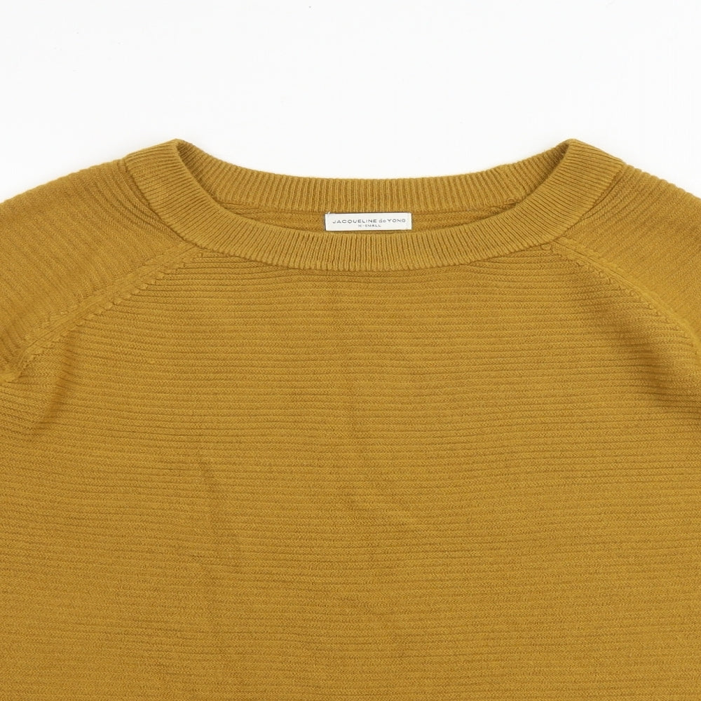 Jaqueline de Yong Womens Brown Round Neck Acrylic Pullover Jumper Size XS