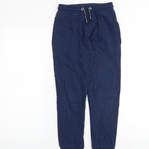 NEXT Boys Blue Cotton Jogger Trousers Size 9 Years Regular Drawstring