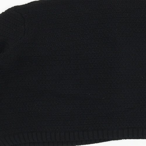 Marks and Spencer Womens Black Round Neck Cotton Cardigan Jumper Size M