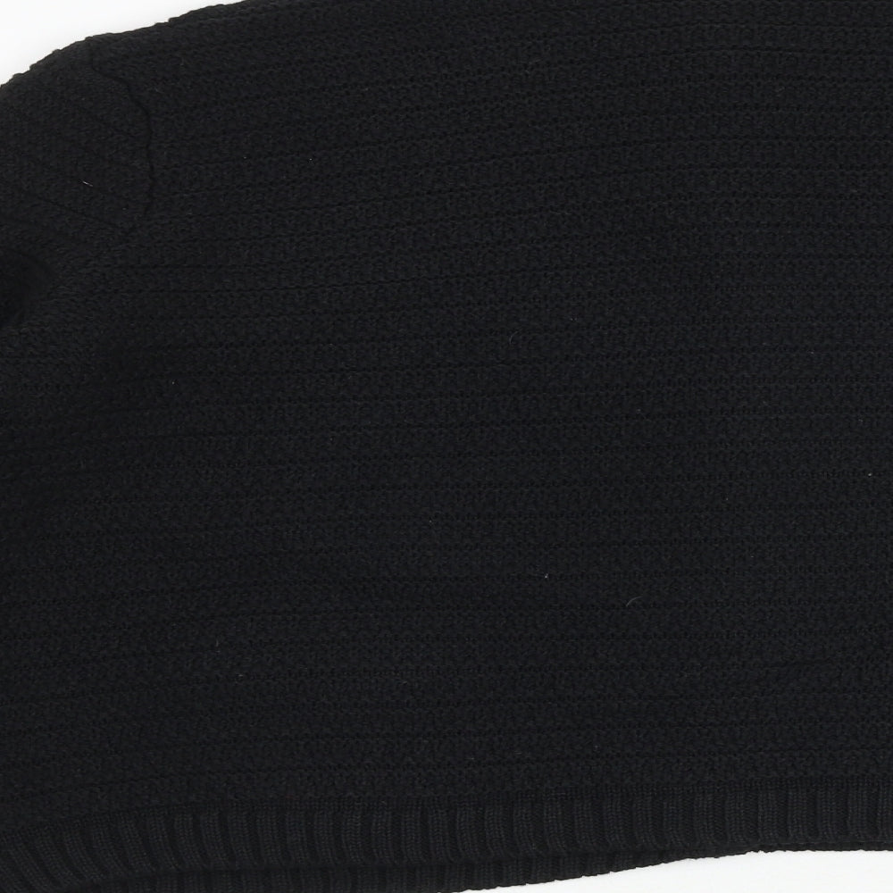 Marks and Spencer Womens Black Round Neck Cotton Cardigan Jumper Size M