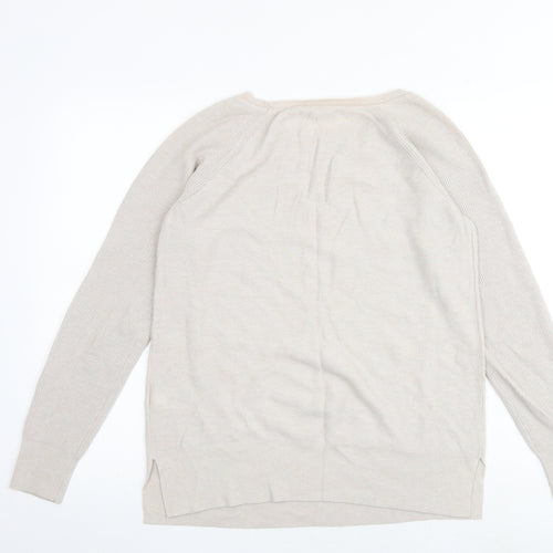 Gap Womens Beige Round Neck Nylon Pullover Jumper Size M