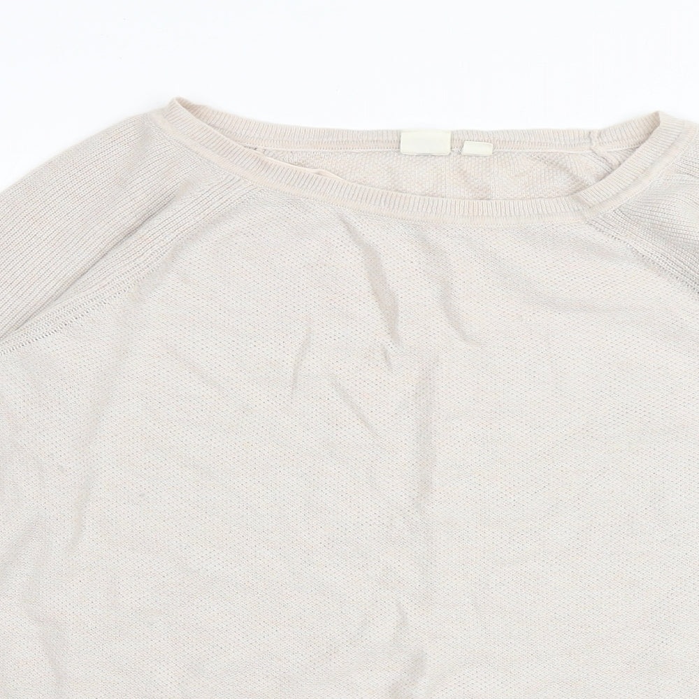 Gap Womens Beige Round Neck Nylon Pullover Jumper Size M