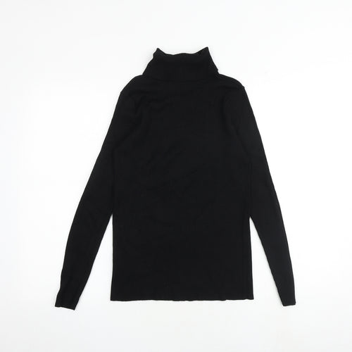 Marks and Spencer Womens Black Roll Neck Viscose Pullover Jumper Size 14
