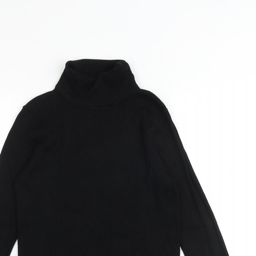 Marks and Spencer Womens Black Roll Neck Viscose Pullover Jumper Size 14