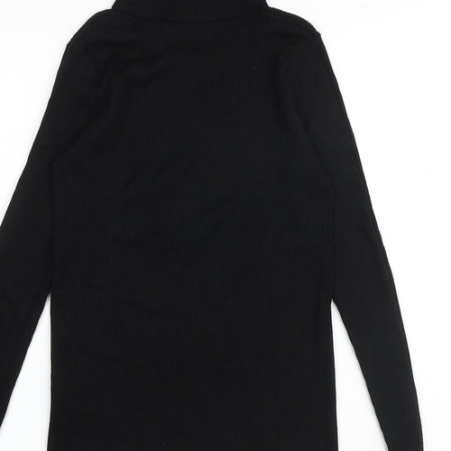 Marks and Spencer Womens Black Roll Neck Viscose Pullover Jumper Size 14