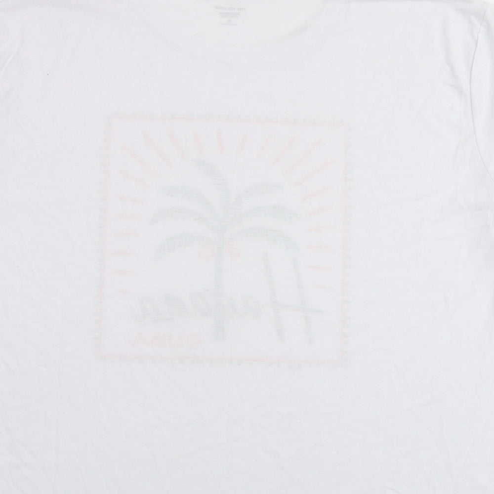 Marks and Spencer Womens White Polyester Basic T-Shirt Size 20 Crew Neck - Havana Cuba