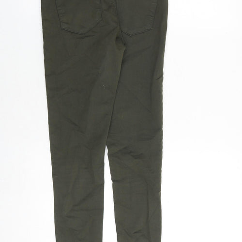Topshop Womens Green Cotton Skinny Jeans Size 25 in Slim Zip