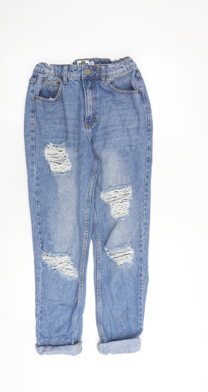 The Rockin Rev Womens Blue Cotton Skinny Jeans Size 10 Regular Zip