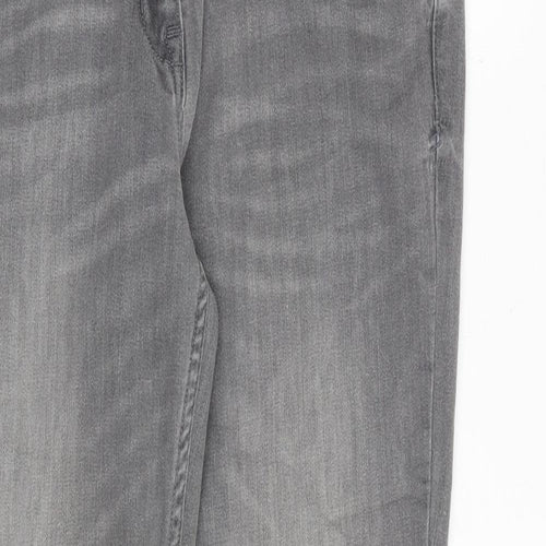 NEXT Womens Grey Cotton Skinny Jeans Size 12 Regular Zip
