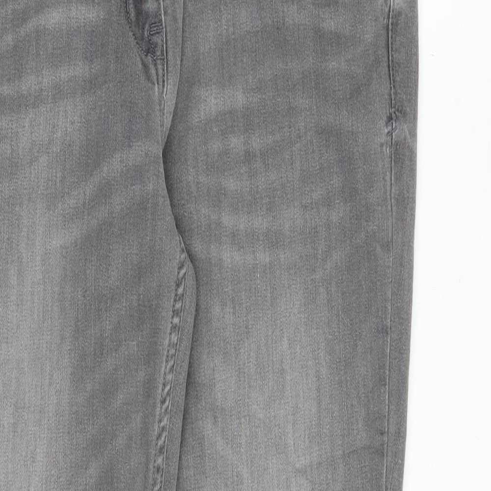 NEXT Womens Grey Cotton Skinny Jeans Size 12 Regular Zip