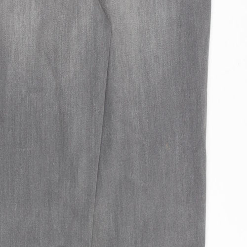 NEXT Womens Grey Cotton Skinny Jeans Size 12 Regular Zip