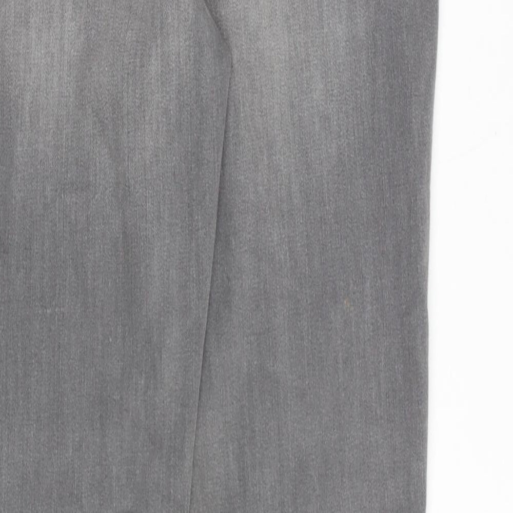 NEXT Womens Grey Cotton Skinny Jeans Size 12 Regular Zip