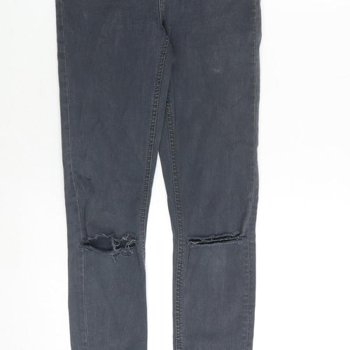 Topshop Womens Grey Cotton Skinny Jeans Size 26 in Slim Zip