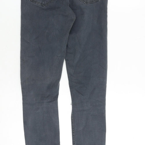 Topshop Womens Grey Cotton Skinny Jeans Size 26 in Slim Zip