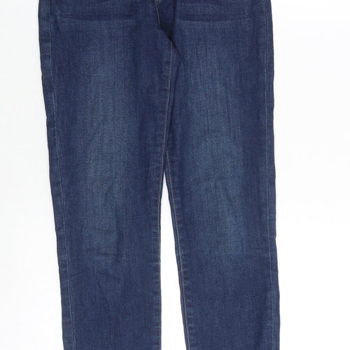 H&M Womens Blue Cotton Skinny Jeans Size 8 Slim Zip